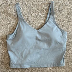 Light Blue V-Neck Crop Top